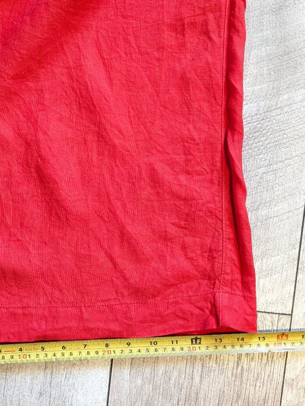 100% Linen Palazzo Cropped Wide Leg Red Pants 12 Lagenlook Resort Coastal EUC - Picture 14 of 14